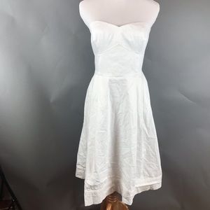 Calvin Klein White Tea-Length Bridal Dress